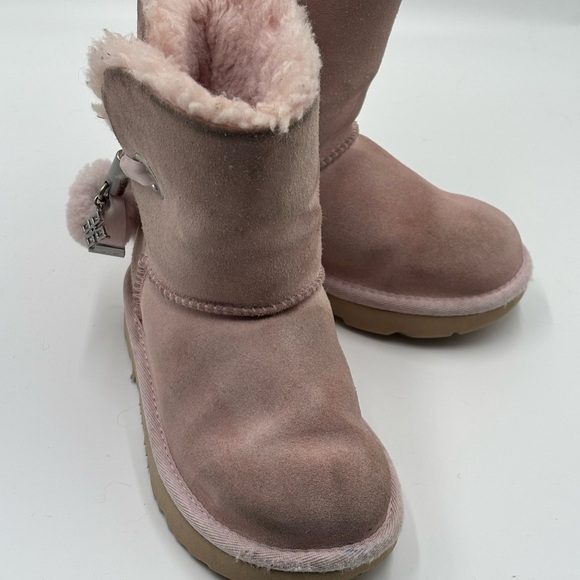 UGG Blush Pink Kids Boots with Fleece Lining - Picture 8 of 9